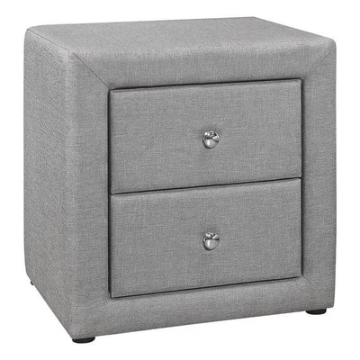 Bedroom Accent Nightstand End Side Lamp Bedroom Linen Look Grey - Image 1 of 4
