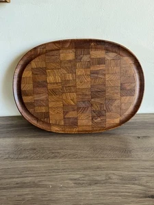 vintage digsmed denmark teak cutting board 60s 14"x10" oval excellent condition - Picture 1 of 10