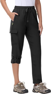 Pantalones cargo de senderismo para mujer de secado rápido ligeros resistentes al agua UPF 50 Travel A Foto 1 de 4