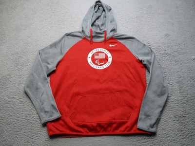 Sudadera con capucha pulóver del equipo paralímpico de Estados Unidos para hombre XL roja gris Nike ajuste térmico Foto 1 de 4