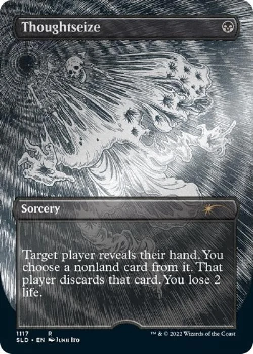 MTG English Thoughtseize (Borderless) (Foil Etched) NM Foil Secret Lair - Image 1 of 1