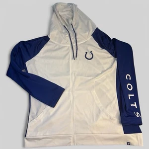 Indianapolis Colts Hoodie Womens 3X Full Zip Lightweight Fanatics White Blue - Picture 1 of 9