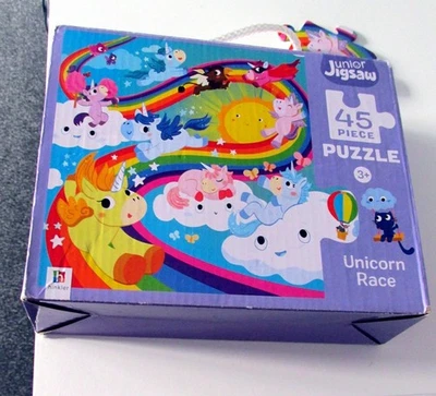 *UNICORN RACE*   45 piece WOODEN JIGSAW PUZZLE   AGES 4+ - Image 1 of 2