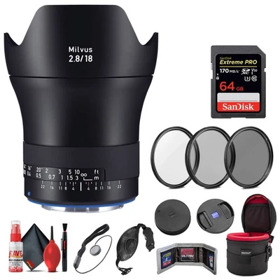 Zeiss Milvus 18mm f/2.8 ZE Lens for Canon EF (2096-517) + Deluxe Kit - Image 1 of 4