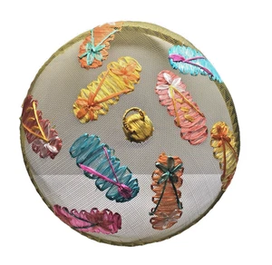 Wire Mesh Screen Food Plate Tent Cover Embroidered   - Picture 1 of 8