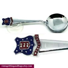 123mm Vintage Hereford souvenir spoon, vintage crestware spoon, enamel souvenir 