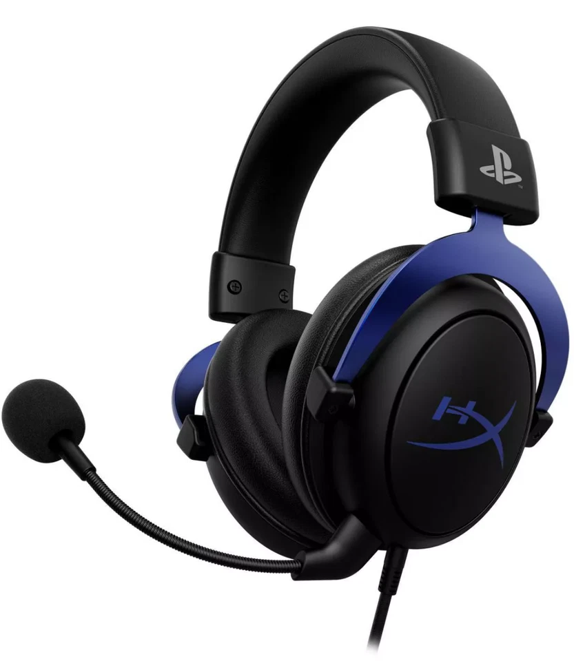 HyperX - Cloud Wired Gaming Headset for PS5 and PS4 - Black/Blue - Image 1 of 1