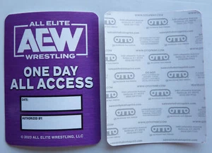 WWE Wrestling AEW All Elite 2023 One Day All Access Backstage Event Pass - Picture 1 of 1