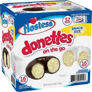 Hostess Mini Powered Donettes and Frosted Chocolate Mini Donettes 32 CT 48 OZ - Bild 1 von 8