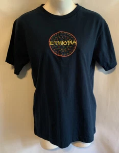 ETHIOPIA Women’s Top Embroidered Navy Blue Size M Slim Fit T-Shirt - Photo 1 sur 4