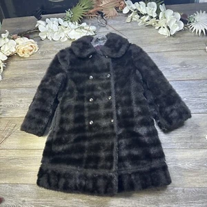 Vintage Fur Peacoat Size Small Girls Made In USA Union Made Rothschild Historic - Picture 1 of 17