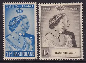 Juego de boda de plata real Basutolandia-1948 Sg 36-37 montado como nuevo - Imagen 1 de 2