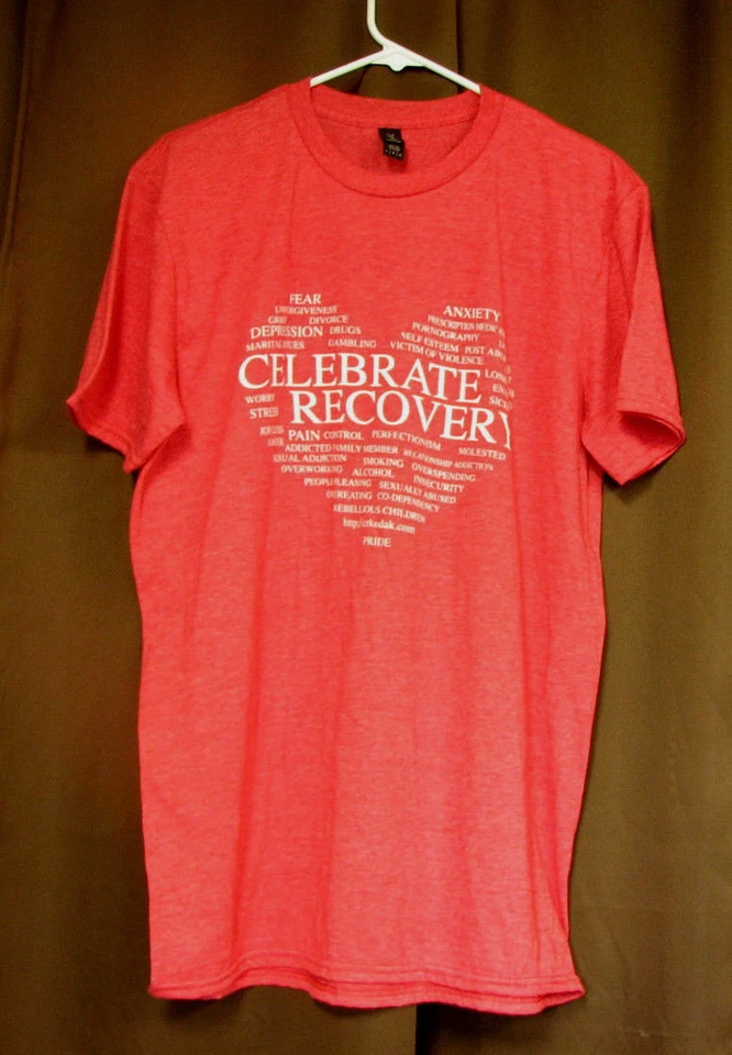 Men's large celebrate Recovery shirt red  - Image 1 of 1