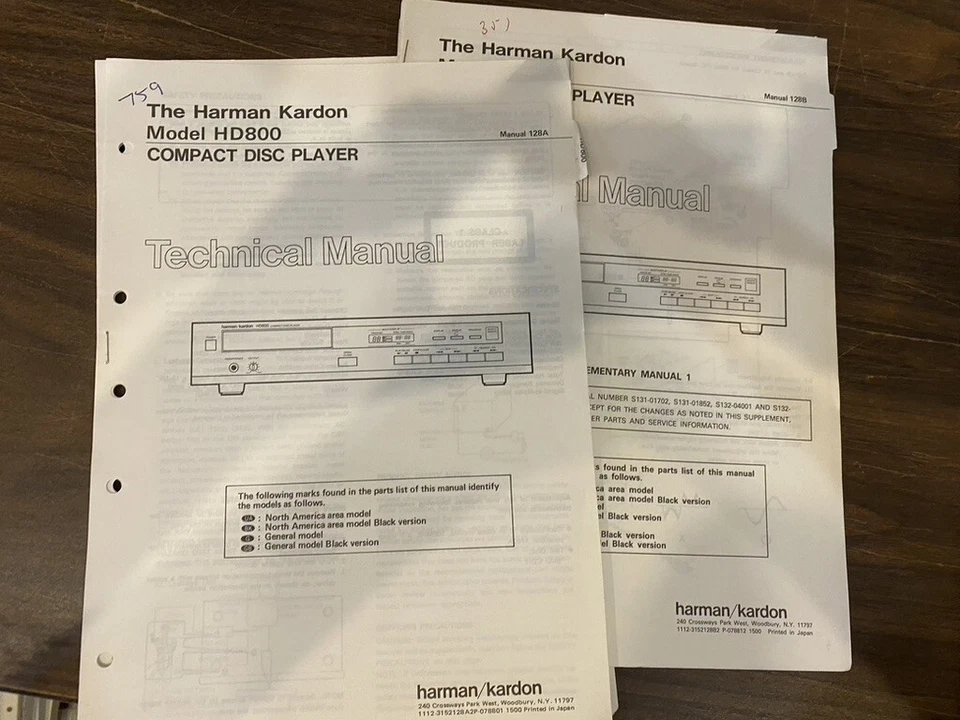 HARMAN KARDON HD800 PLUS BONUS** Manual de servicio *ORIGINAL* LIBRO O PDF-ENVÍO GRATUITO Foto 1 de 1