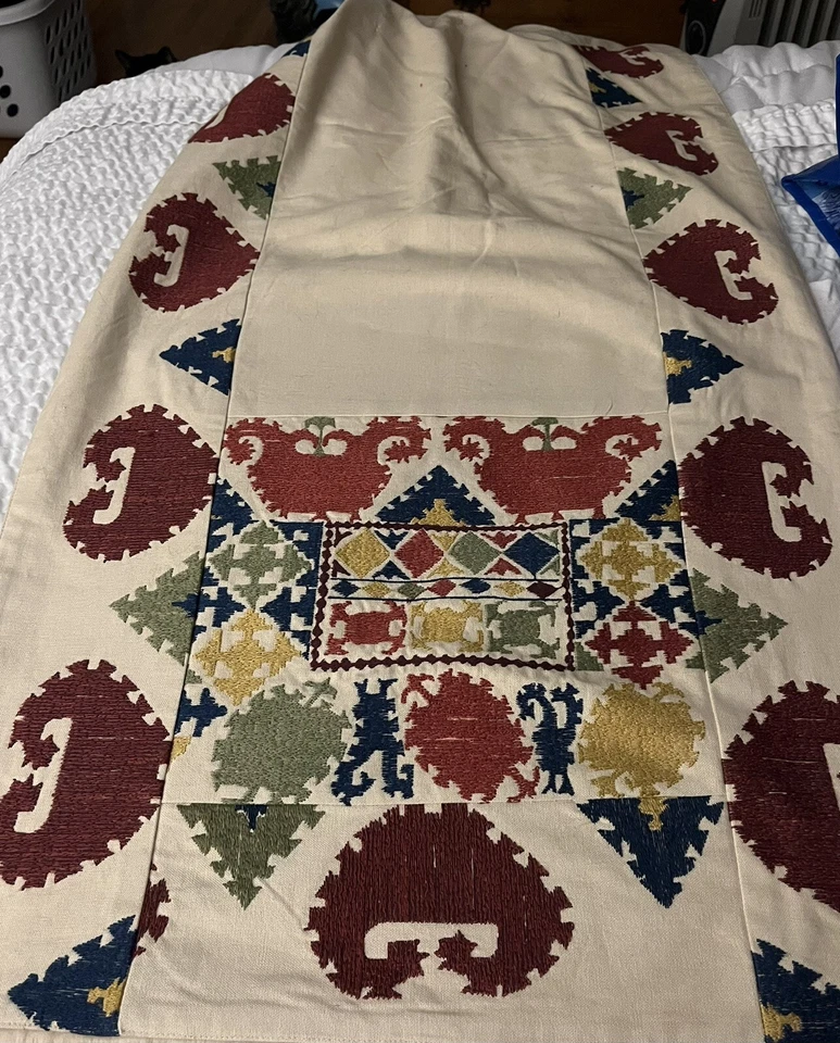 Large POTTERY BARN Southwest Style Embroidered Table Runner 20"x 108” - Image 1 of 4