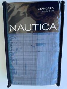 NAUTICA RIVERVIEW QUILTED STANDARD SIZE QUILTED PILLOW SHAM SHADES OF BLUE NWT