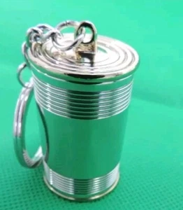 JEAN PAUL GAULTIER Heavy Chrome Can Key Ring - New  - Picture 1 of 4