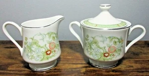 MIKASA Fine China L9011 "KABUKI" Creamer & Sugar Bowl with Lid  - Picture 1 of 9