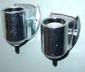 2 Vintage Bathroom Sconce Lot Art Deco Low Profile Compact Chrome Light Fixture - Picture 1 of 24
