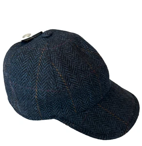 MUCROS WEAVERS 100 % WOLLE BASEBALL KAPPE MÜTZE HERREN S TAILLIERT BLAU TWEED HERGESTELLT IN IRLAND - Bild 1 von 14