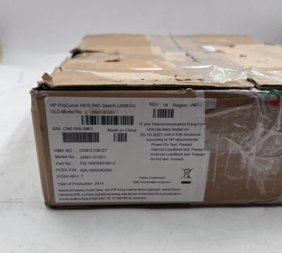 HPE PROCURVE 1410-24G SWITCH 24 PORT GIGABIT NETWORK SWITCH J9561A J9561-61001 - Image 1 of 4