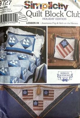 Simplicity Quilt Block Club Holiday Edition Lesson 4 9727 Americana Flag Uncut - Image 1 of 2