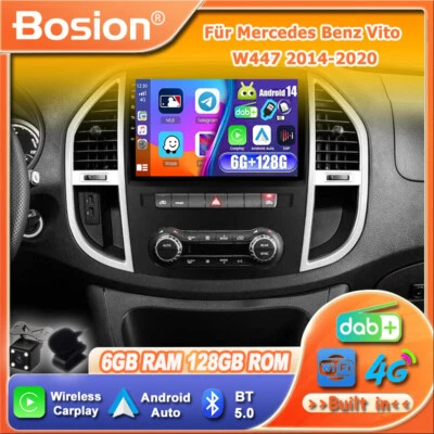 Für Mercedes Benz Vito W447 2014-2020 Autoradio Android 14 GPS CarPlay DAB+ HDMI - Bild 1 von 4