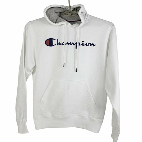 VETEMENTS Felpa con cappuccio Champion uomo bianca taglia S autentica abbigliamento atletico felpa con cappuccio