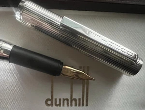 🔴 DUNHILL penna stilografica ARGENTO 925 STERLING pennino ORO M Montblanc - Foto 1 di 14