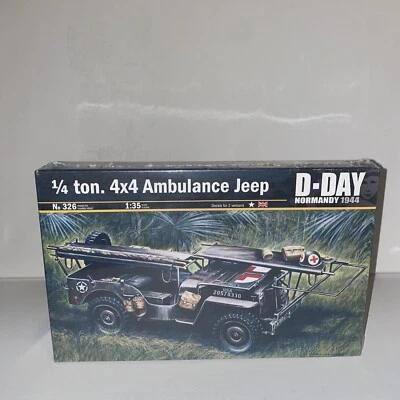 Italeri D-Day 1/4 Ton. 4x4 Ambulance Jeep 1:35 Scale Plastic Model Kit 326 NISB - Image 1 of 4