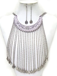 Collar egipcio/boho/étnico moneda de plata embellecido - Imagen 1 de 4