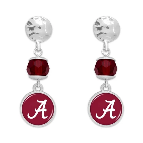 Alabama Crimson Tide Ivy Crystal Silver Earrings Jewelry Gift UA Cover