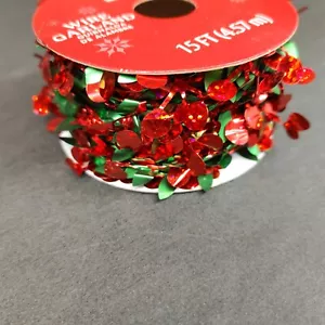 Holiday Time Wire Garland Holly Berry Sparkle Red Green 15ft - Picture 1 of 4