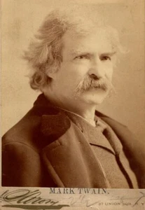*TARJETA GABINETE MARK TWAIN SAMUEL L CLEMENS MAGNÍFICA 1892 NAPOLEÓN SARONY* - Imagen 1 de 6
