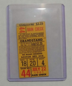 New York Yankees vs Boston Red Sox Ticket Stub July 22 1961 Grandstand