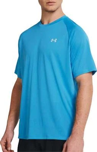 Under Armour Tech Reflective Mens Running Top Blue Short Sleeve Run T-Shirt - Picture 1 of 4