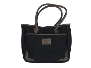 American Living Womens Black Brown Double Handles Inner Pockets Tote Bag - Picture 1 of 17