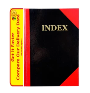 Cumberland A6 Index Book A-Z Ruled Red & Black Hard Cover 110 x 150mm Notebook - Picture 1 of 8