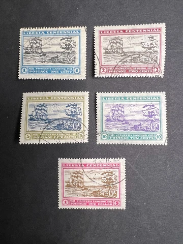 Liberia #209-213 Complete Set 1923 Founding of Liberia Cover