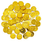 100x Plastic Gold Coins Pirate Treasure Play Money Kids Birthday Party Favor