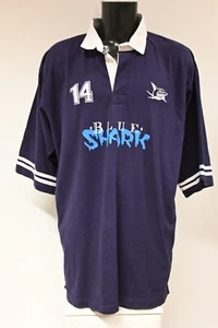 Mens Cotton Blue Shark Rugby Shirt - 4XL (44784) - Picture 1 of 9