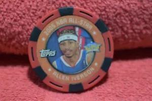 2005-2006 Topps NBA Collectors Allen Iverson Red Poker Chip 76ers B-4 - Picture 1 of 2