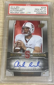 2012 SPx Andrew Luck Autograph PSA/DNA CERT PSA 10 GEM MT #206 - Picture 1 of 2