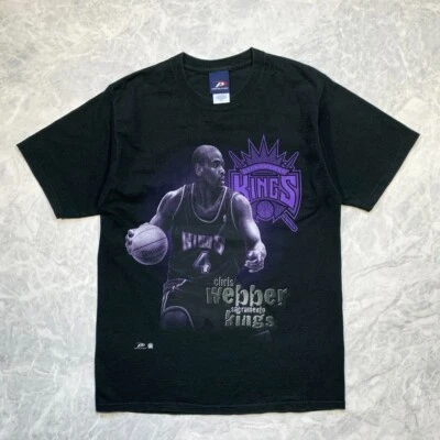 VTG 90s NBA CHRIS WEBBER SACRAMENTO KINGS PRO PLAYER T-SHIRT SIZE M - Image 1 of 4
