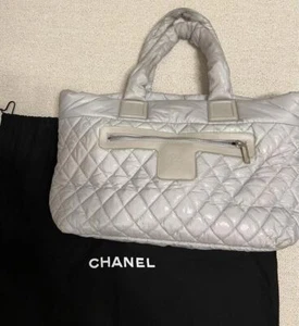 CHANEL Gray Coco Cocoon GM Hand Bag Tote Bag From Japan - Picture 1 of 11