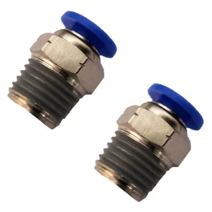 2pcs 1/4" OD Tube X 1/4" NPT Pneumatic Fitting, Push To Connect Air Fitting - Picture 1 of 7