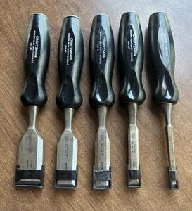 Craftsman 5 Pc Wood Chisel Set 1/4- 1/2 -3/4 -1 -1-1/4" Made in USA - Picture 1 of 6