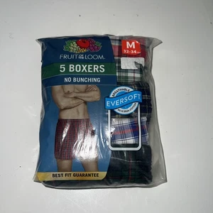 5 calzoncillos boxer de mejor ajuste para hombre. Fruto del telar mediano 32-34 - Imagen 1 de 8