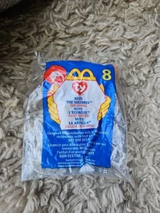 McDonalds: TY #8 NUTS The Squirrel Toy Beanie Baby Peluche 1993 SELLADO NUEVO - Imagen 1 de 2