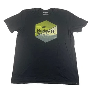 Hurley Tshirt Mens XL Black City Background Short Sleeve Tee Cotton - Picture 1 of 12